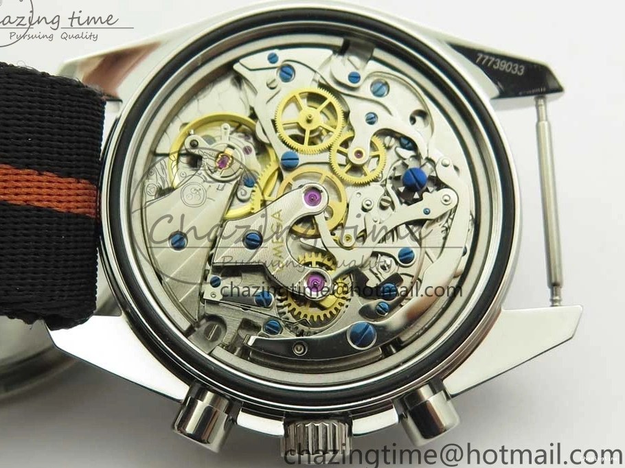 0325 Speedmaster Speedy Tuesday 2 ‘Ultraman’ OMF Best Edition on Nato Strap Manual Winding Chrono Movement Trendy 7991